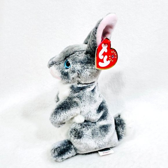 Ty Y2K Hopper Bunny Rabbit Beanie Baby w/All Tags & Heart Protector - Picture 5 of 12